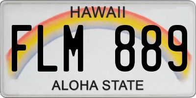 HI license plate FLM889