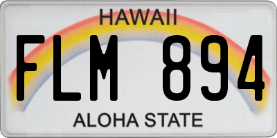 HI license plate FLM894