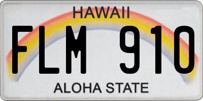HI license plate FLM910