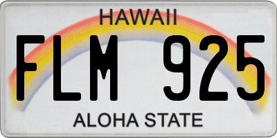 HI license plate FLM925