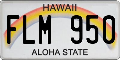HI license plate FLM950