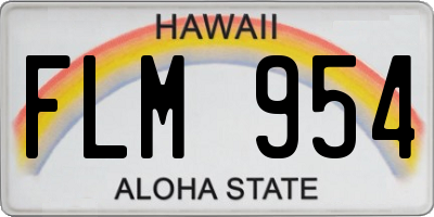 HI license plate FLM954
