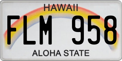 HI license plate FLM958