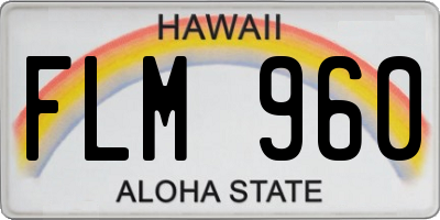 HI license plate FLM960