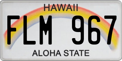 HI license plate FLM967