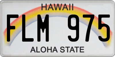 HI license plate FLM975