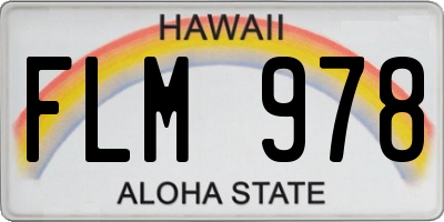 HI license plate FLM978