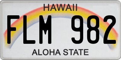 HI license plate FLM982