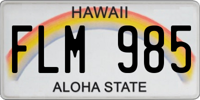 HI license plate FLM985