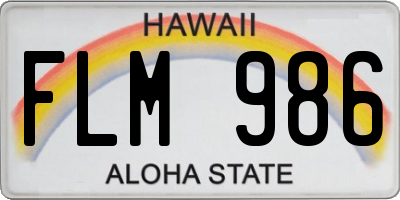 HI license plate FLM986