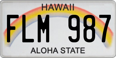 HI license plate FLM987