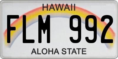 HI license plate FLM992