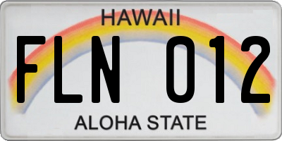 HI license plate FLN012