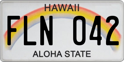 HI license plate FLN042