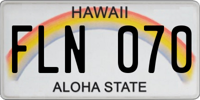 HI license plate FLN070