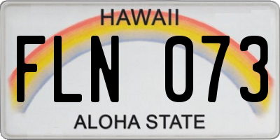 HI license plate FLN073