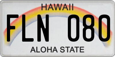 HI license plate FLN080