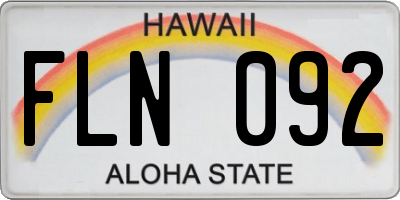 HI license plate FLN092
