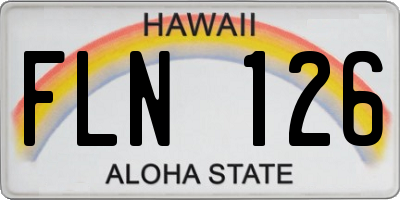 HI license plate FLN126