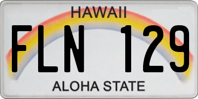 HI license plate FLN129