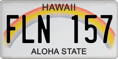 HI license plate FLN157