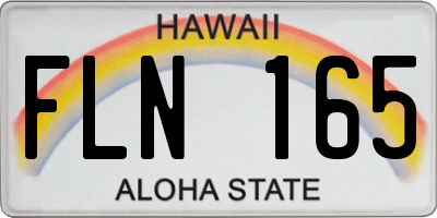 HI license plate FLN165