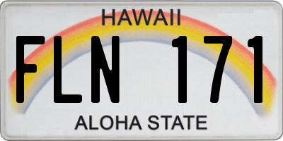 HI license plate FLN171