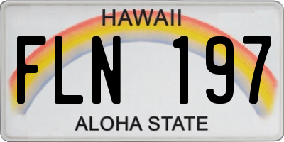 HI license plate FLN197