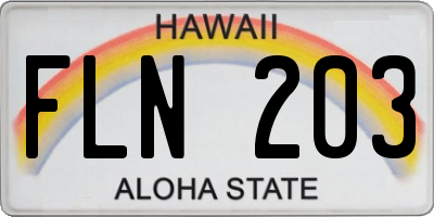 HI license plate FLN203