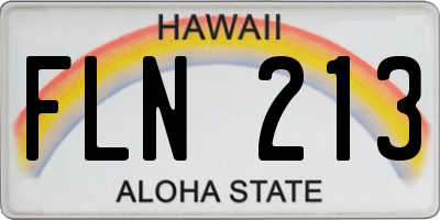 HI license plate FLN213