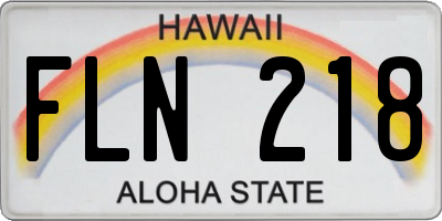 HI license plate FLN218