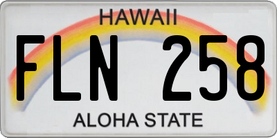 HI license plate FLN258