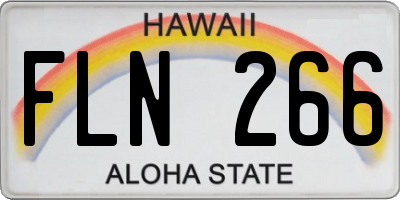 HI license plate FLN266