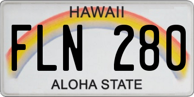 HI license plate FLN280