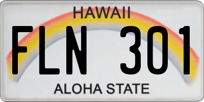 HI license plate FLN301