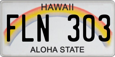 HI license plate FLN303