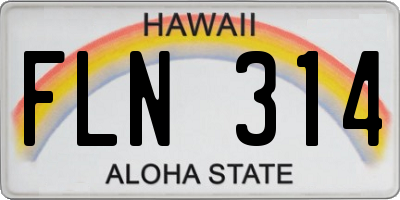HI license plate FLN314