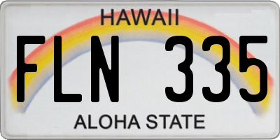 HI license plate FLN335