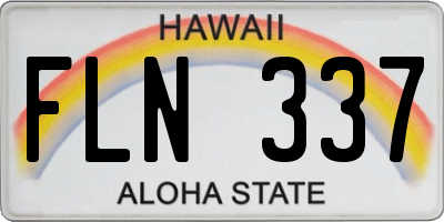 HI license plate FLN337