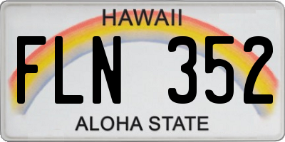 HI license plate FLN352