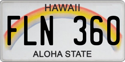 HI license plate FLN360