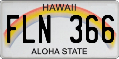 HI license plate FLN366