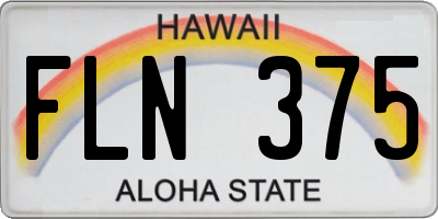 HI license plate FLN375