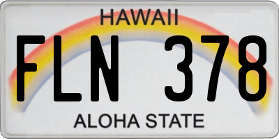 HI license plate FLN378
