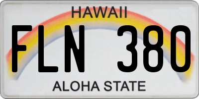 HI license plate FLN380