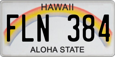 HI license plate FLN384
