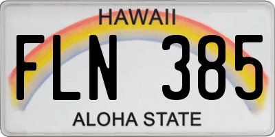 HI license plate FLN385