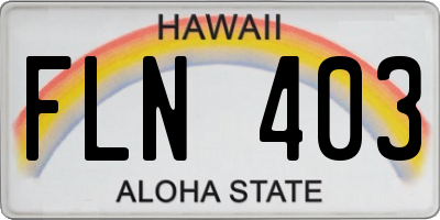 HI license plate FLN403