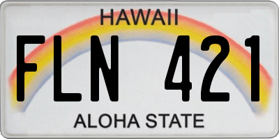 HI license plate FLN421