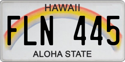 HI license plate FLN445